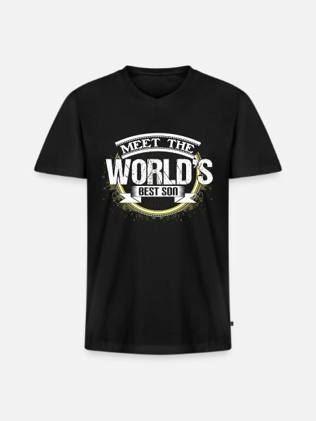 Son Birth Birthday Gift Idea - Men's Premium Organic T-shirt with V-neck - black