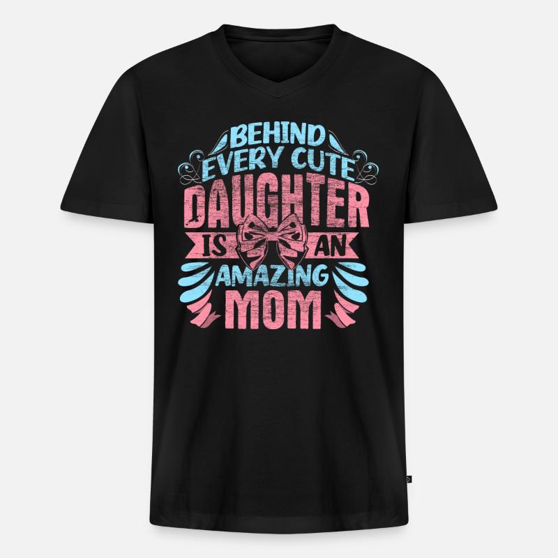 Mutter Tochter Beste Freunde Kind - Männer Premium Bio T-Shirt mit V-Ausschnitt - Schwarz