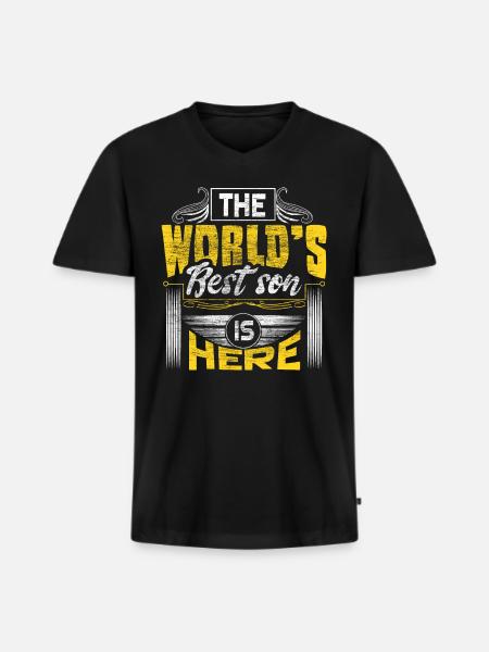 Son Sons Birthday Gift - Men's Premium Organic T-shirt with V-neck - black