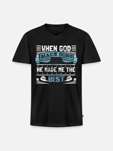 Best Son Father Gift - Men's Premium Organic T-shirt with V-neck - black
