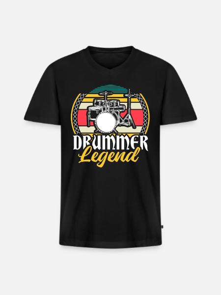 Drums Drumsticks Drumsticks Gift Idea - Men's Premium Organic T-shirt with V-neck - black