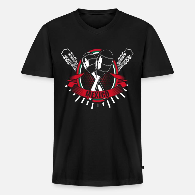 Mexiko Salsa Stolz Geschenkidee - Männer Premium Bio T-Shirt mit V-Ausschnitt - Schwarz