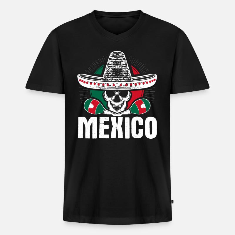 Mexiko Kaktus Land Geschenkidee - Männer Premium Bio T-Shirt mit V-Ausschnitt - Schwarz