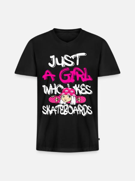 Skateboard Skater Skateboarding Gift - Men's Premium Organic T-shirt with V-neck - black