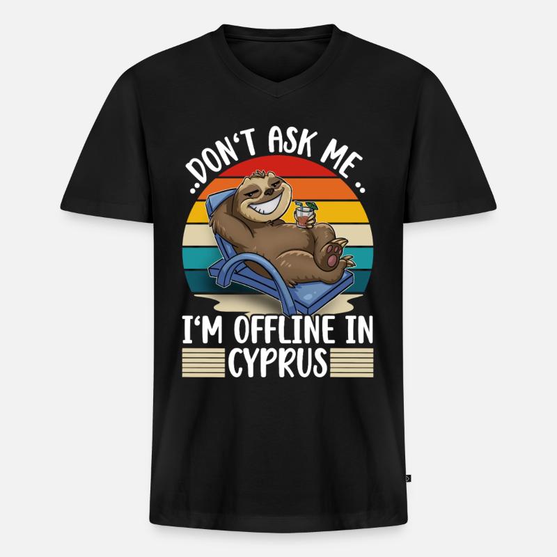 Zypern Urlaub - Männer Premium Bio T-Shirt mit V-Ausschnitt - Schwarz