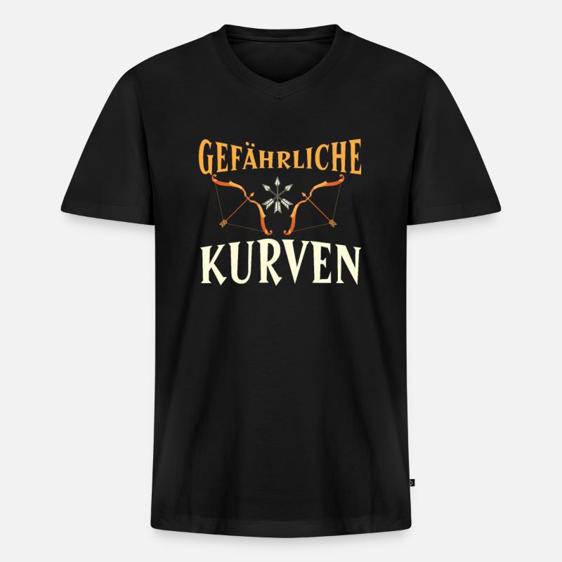 Bogenschießen Designs für Bogenschützen - Männer Premium Bio T-Shirt mit V-Ausschnitt - Schwarz
