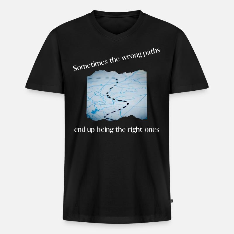 Sometimes the wrong paths - Männer Premium Bio T-Shirt mit V-Ausschnitt - Schwarz
