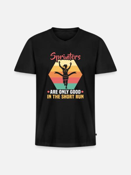 Running Marathon Runner Running - Men's Premium Organic T-shirt with V-neck - black