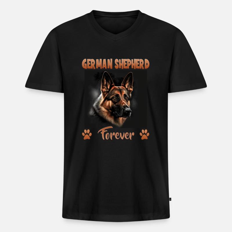 Hunde Deutscher Schäfer Hundeliebhaber - Männer Premium Bio T-Shirt mit V-Ausschnitt - Schwarz