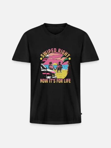 Valentine's Day Gifts Lovers and Couples Designs - Men's Premium Organic T-shirt with V-neck - black