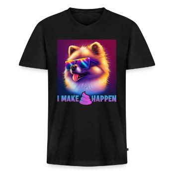 Dog saying Poméranie design pour les amoureux des chiens - T-shirt encolure en V Premium bio Homme - noir - Devant - Nico (187cm)