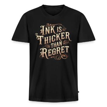 Tattoo Studio Tattoo Artist Tattoo Ideas - Men's Premium Organic T-shirt with V-neck - black - Front - Nico (187cm)