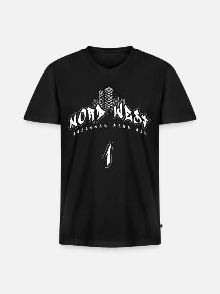 NORTH WEST - Men's Premium Organic T-shirt with V-neck - black