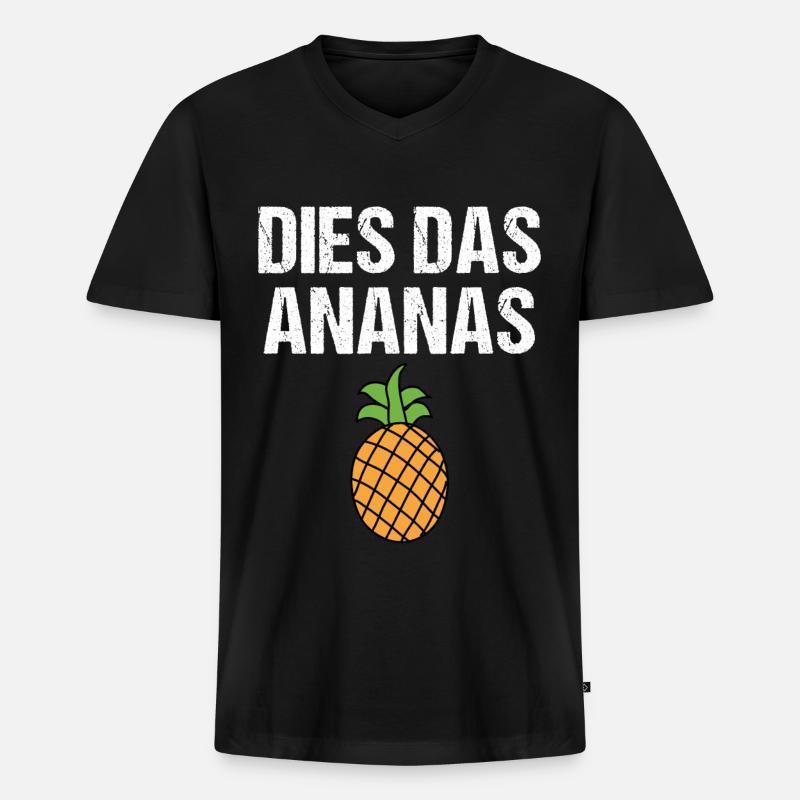 Dies Das Ananas - Männer Premium Bio T-Shirt mit V-Ausschnitt - Schwarz
