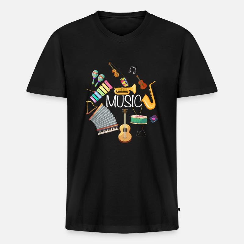 Musical instruments - Men's Premium Organic T-shirt with V-neck - black