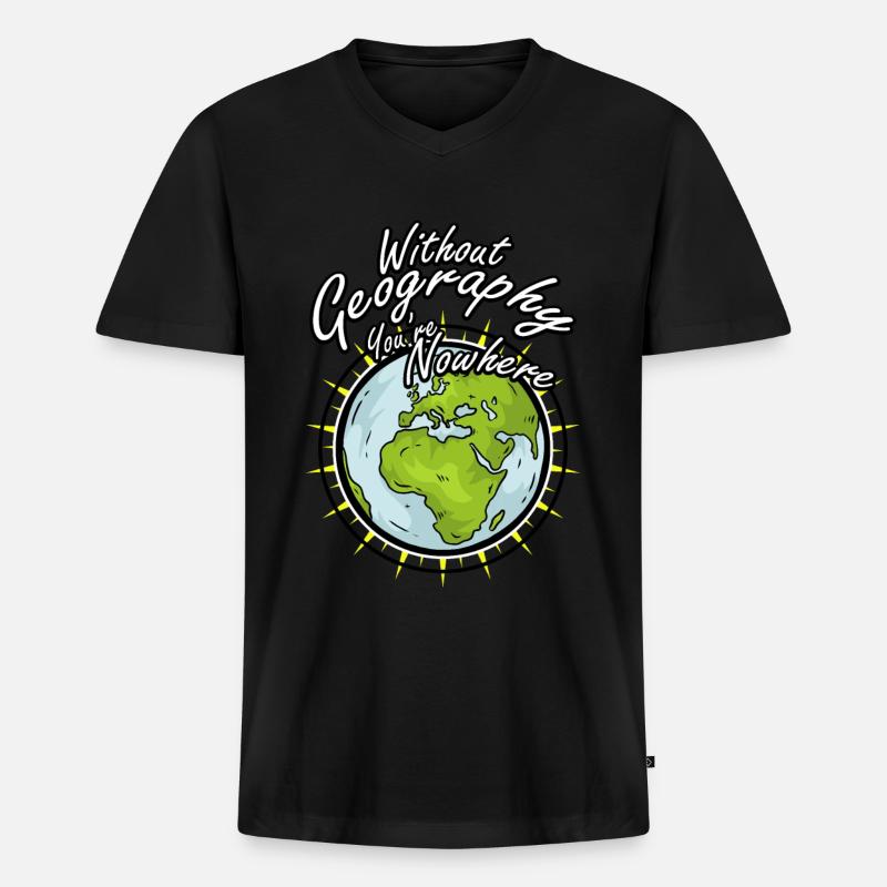 Geography Geografie Geschenk Idee - Männer Premium Bio T-Shirt mit V-Ausschnitt - Schwarz