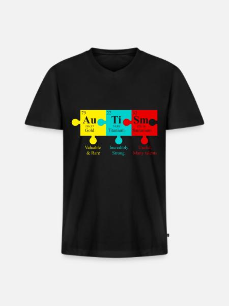 AUTISME SPRUCH World Autisme Day Gave - Premium økologisk T-shirt med V-hals til mænd - sort