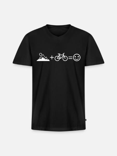 MOUNTAIN BIKE LUSTIG Mountain Biker Mountain Bike - Premium økologisk T-shirt med V-hals til mænd - sort