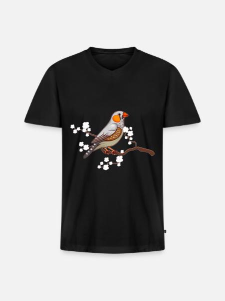 Zebrafinch Zebra finches magnificent finches bird lovers - Men's Premium Organic T-shirt with V-neck - black