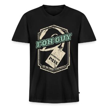 Sound engineer Spruch Event technician - Men's Premium Organic T-shirt with V-neck - black - Front - Nico (187cm)