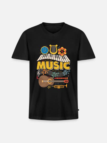 Gift musical musical instruments - Men's Premium Organic T-shirt with V-neck - black
