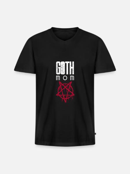 Goth Mom Gothic Mama Mother - Men's Premium Organic T-shirt with V-neck - black