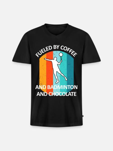 Badminton Badminton Badminton Player Chocolate - Men's Premium Organic T-shirt with V-neck - black