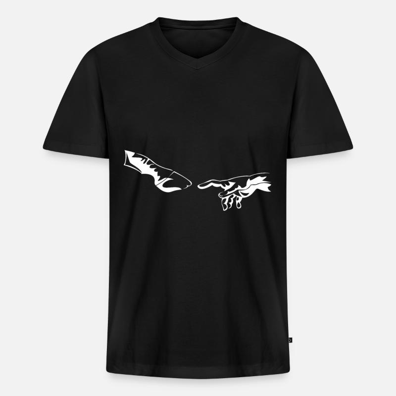 Pferde hufe hand - Männer Premium Bio T-Shirt mit V-Ausschnitt - Schwarz