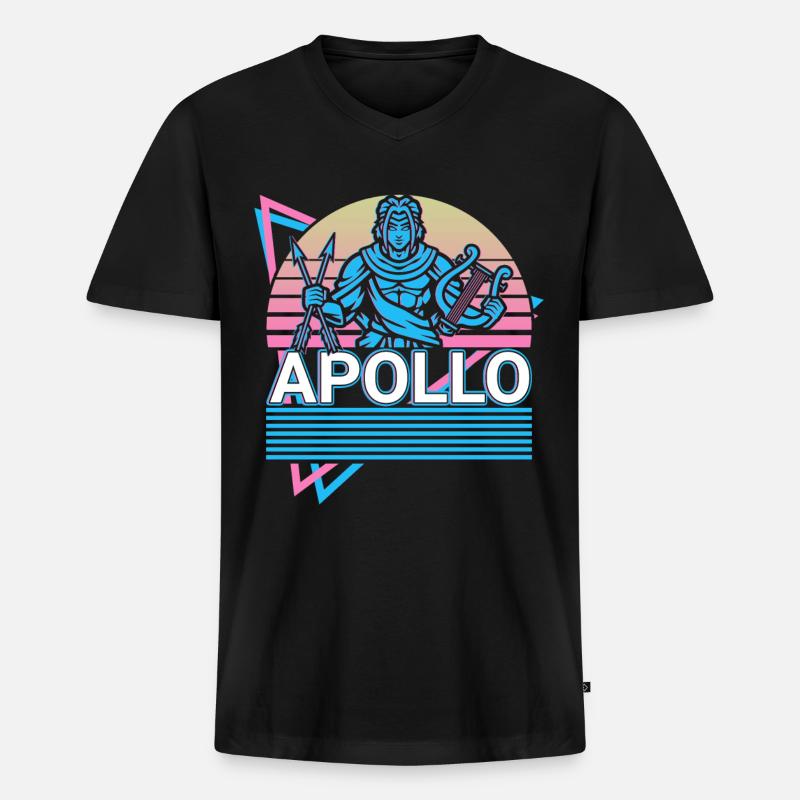Apollo Griechischer Gott Geschenk - Männer Premium Bio T-Shirt mit V-Ausschnitt - Schwarz
