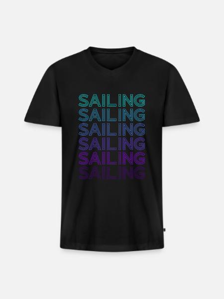 Sailing Retro - Men's Premium Organic T-shirt with V-neck - black