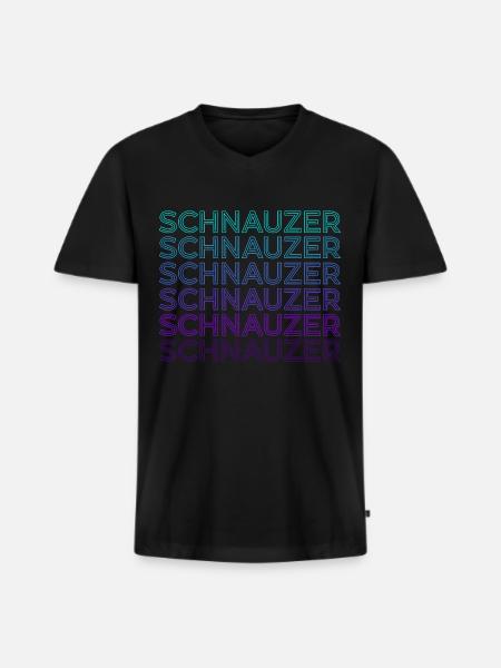 Schnauzer Rétro - T-shirt encolure en V Premium bio Homme - noir