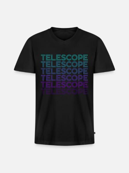 Teleskop Astronomie Sonnensystem Retro - Männer Premium Bio T-Shirt mit V-Ausschnitt - Schwarz