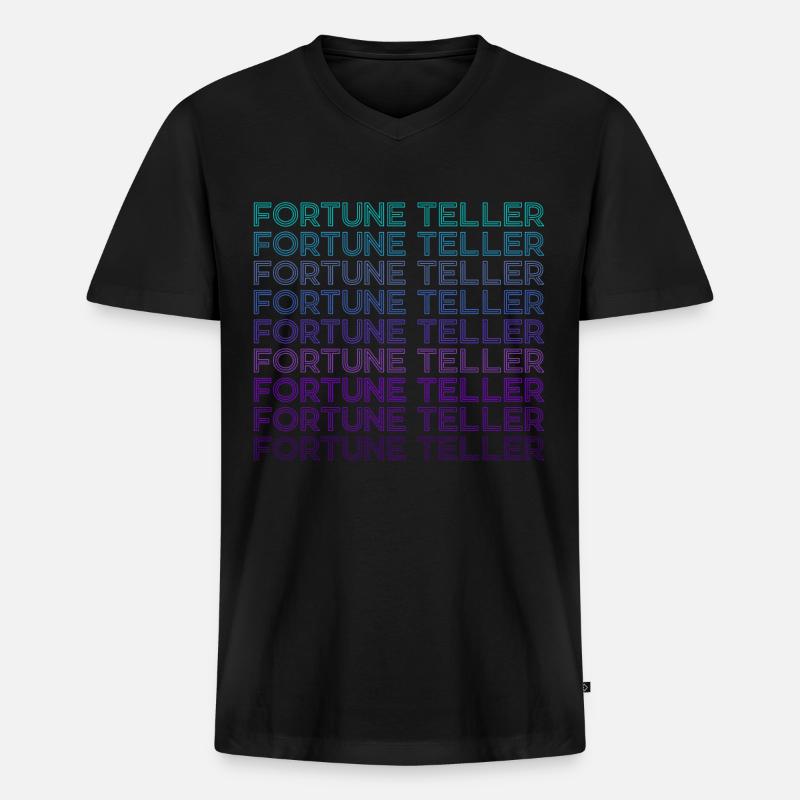 Wahrsagerin Kristallkugel Retro - Männer Premium Bio T-Shirt mit V-Ausschnitt - Schwarz