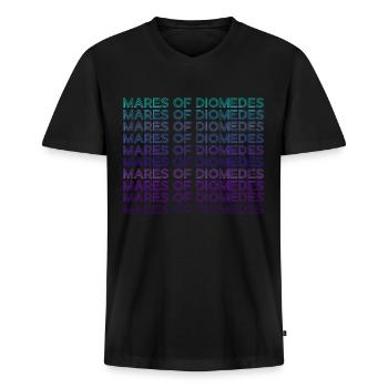 Juments de Diomède Mythologie grecque Rétro - T-shirt encolure en V Premium bio Homme - noir - Devant - Nico (187cm)