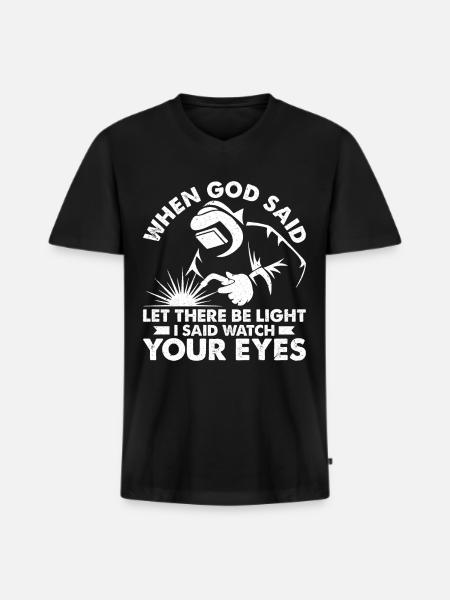 Funny Welder Welder Gift - Men's Premium Organic T-shirt with V-neck - black