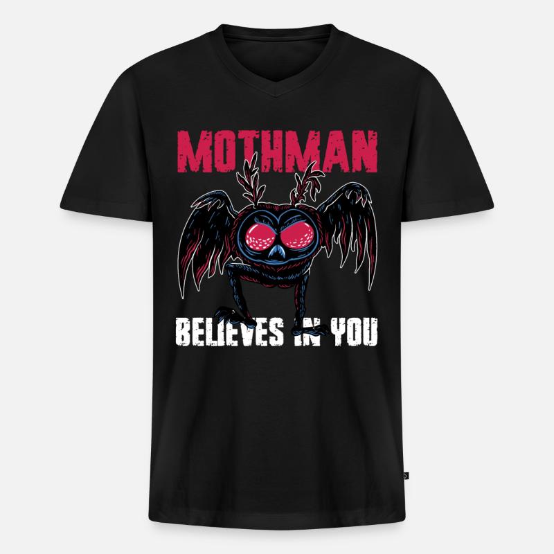Mothman Kryptide Kryptozoologie - Männer Premium Bio T-Shirt mit V-Ausschnitt - Schwarz