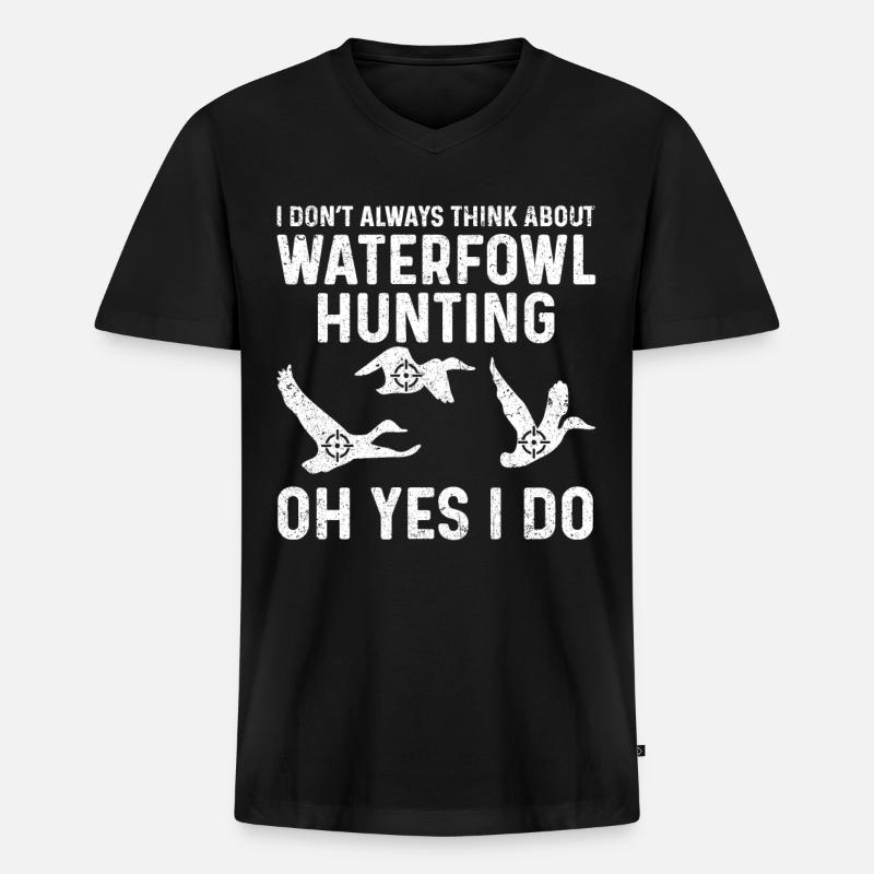Lustige Wasservogeljagd - Männer Premium Bio T-Shirt mit V-Ausschnitt - Schwarz