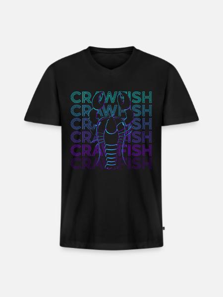 Crayfish Retro Gift - Men's Premium Organic T-shirt with V-neck - black