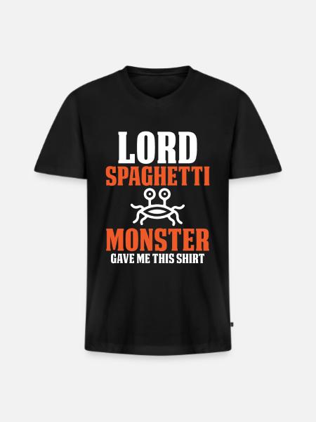 The Flying Spaghetti Monster - Men's Premium Organic T-shirt with V-neck - black