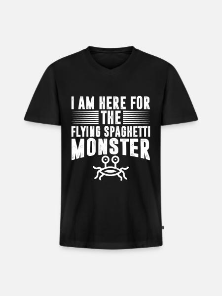 The Flying Spaghetti Monster - Men's Premium Organic T-shirt with V-neck - black