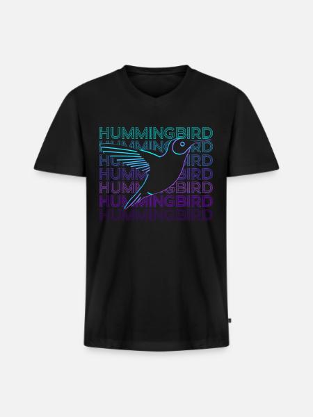 Colibri Rétro - T-shirt encolure en V Premium bio Homme - noir