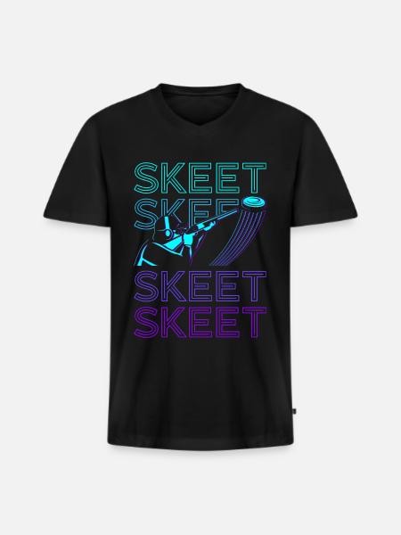 Skeet Retro - Men's Premium Organic T-shirt with V-neck - black