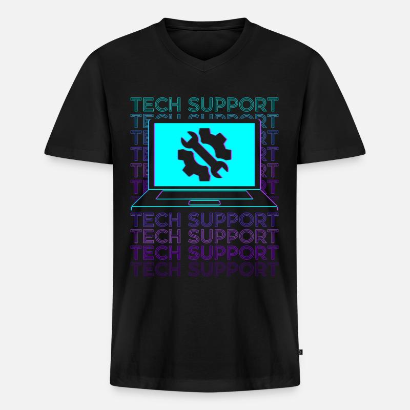 Technische Unterstützung Technische Unterstützung - Männer Premium Bio T-Shirt mit V-Ausschnitt - Schwarz