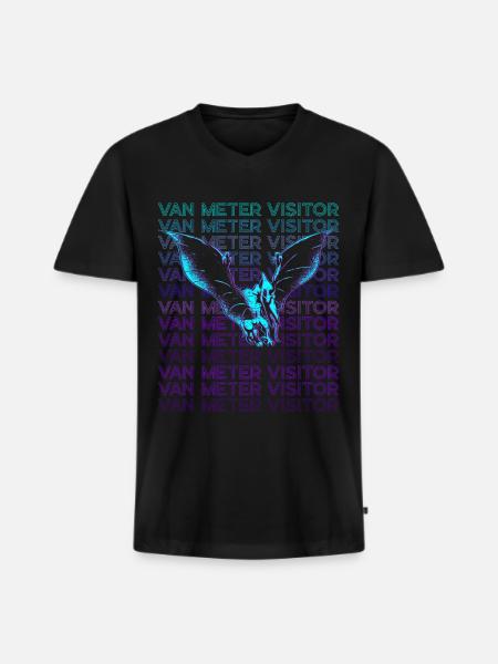 Van Meter Visiteur Cryptozoologie Rétro - T-shirt encolure en V Premium bio Homme - noir