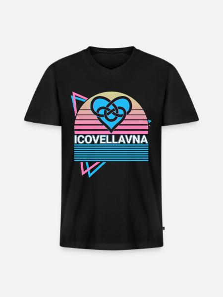 Icovellavna Celtic Symbol Retro - Men's Premium Organic T-shirt with V-neck - black