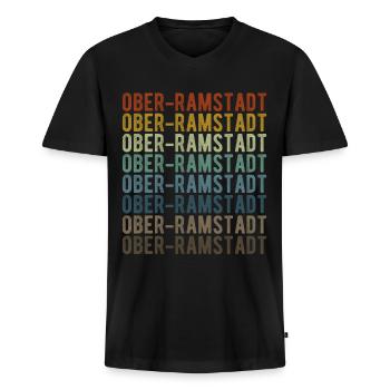 Ober-Ramstadt Stadt Retro Vintage - Männer Premium Bio T-Shirt mit V-Ausschnitt - Schwarz - Vorne - Nico (187cm)