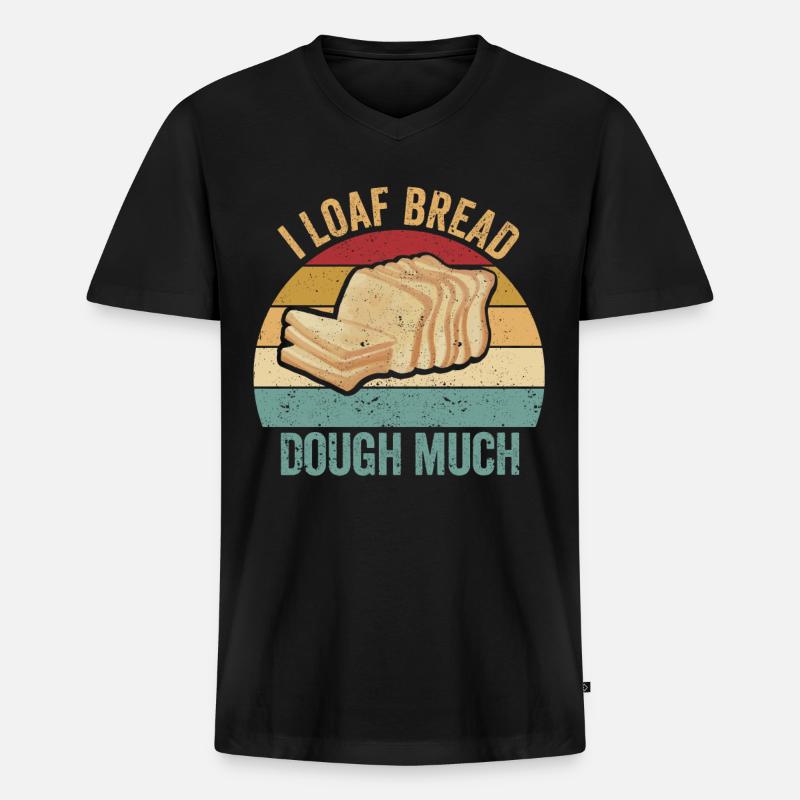 Lustiger Brotbacken-Bäcker - Männer Premium Bio T-Shirt mit V-Ausschnitt - Schwarz