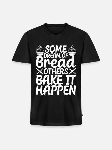 Funny bread baker - Men's Premium Organic T-shirt with V-neck - black