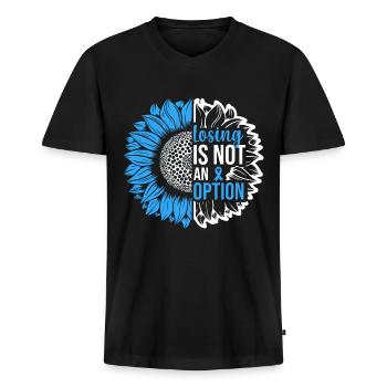Prostatakrebs-Bewusstsein Sonnenblume - Männer Premium Bio T-Shirt mit V-Ausschnitt - Schwarz - Vorne - Nico (187cm)