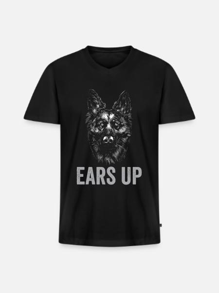 Polizeibeamter Polizeihund - Männer Premium Bio T-Shirt mit V-Ausschnitt - Schwarz